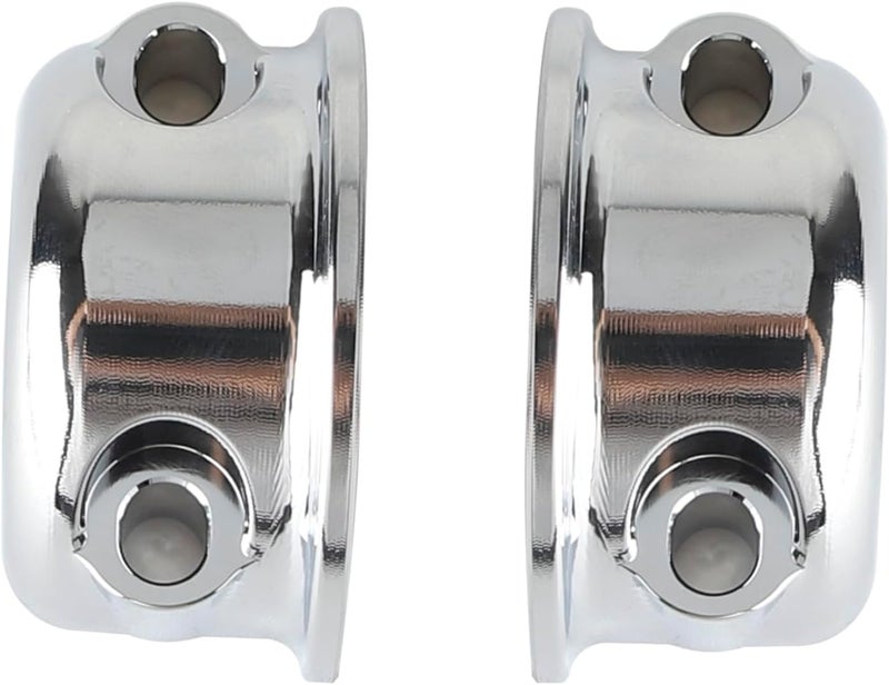 FVMOTO CNC Brake Clutch Perch Clamps Half Clamp Compatible with Harley Sportster, Softail, Dyna, Touring, Road Glide, Street Glide (Chrome) - Image 1